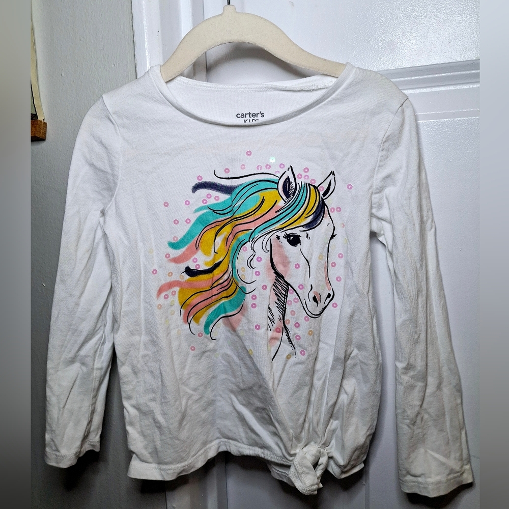 Carter's Rainbow Horse Cotton Long Sleeve Tee (4T)